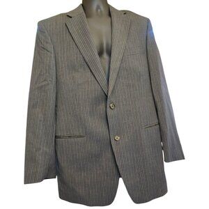 LAUREN RALPH LAUREN Men's Wool Charcoal Pinstripe Suit Jacket Blazer sz 42L